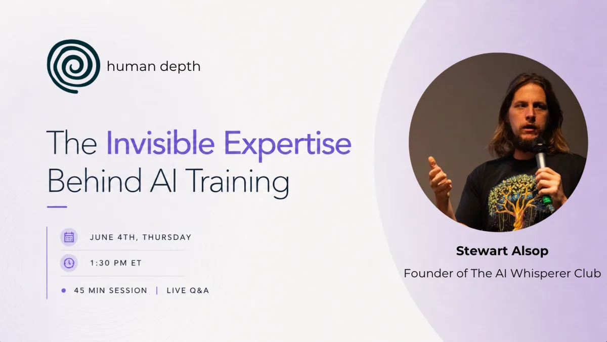 HumanDepth event cover for The Invisible Expertise Behind AI Training